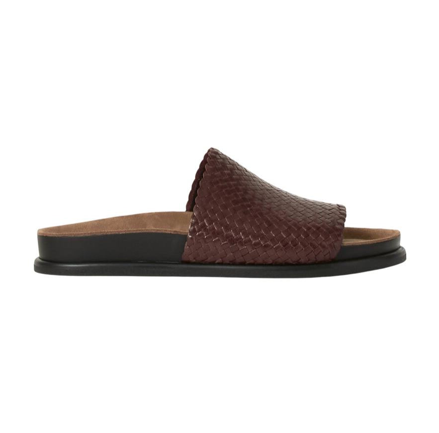 Effie flettet lædersandal - Chokolate